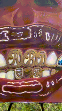 Gems | Gold Grillz Painting | Grillz Art