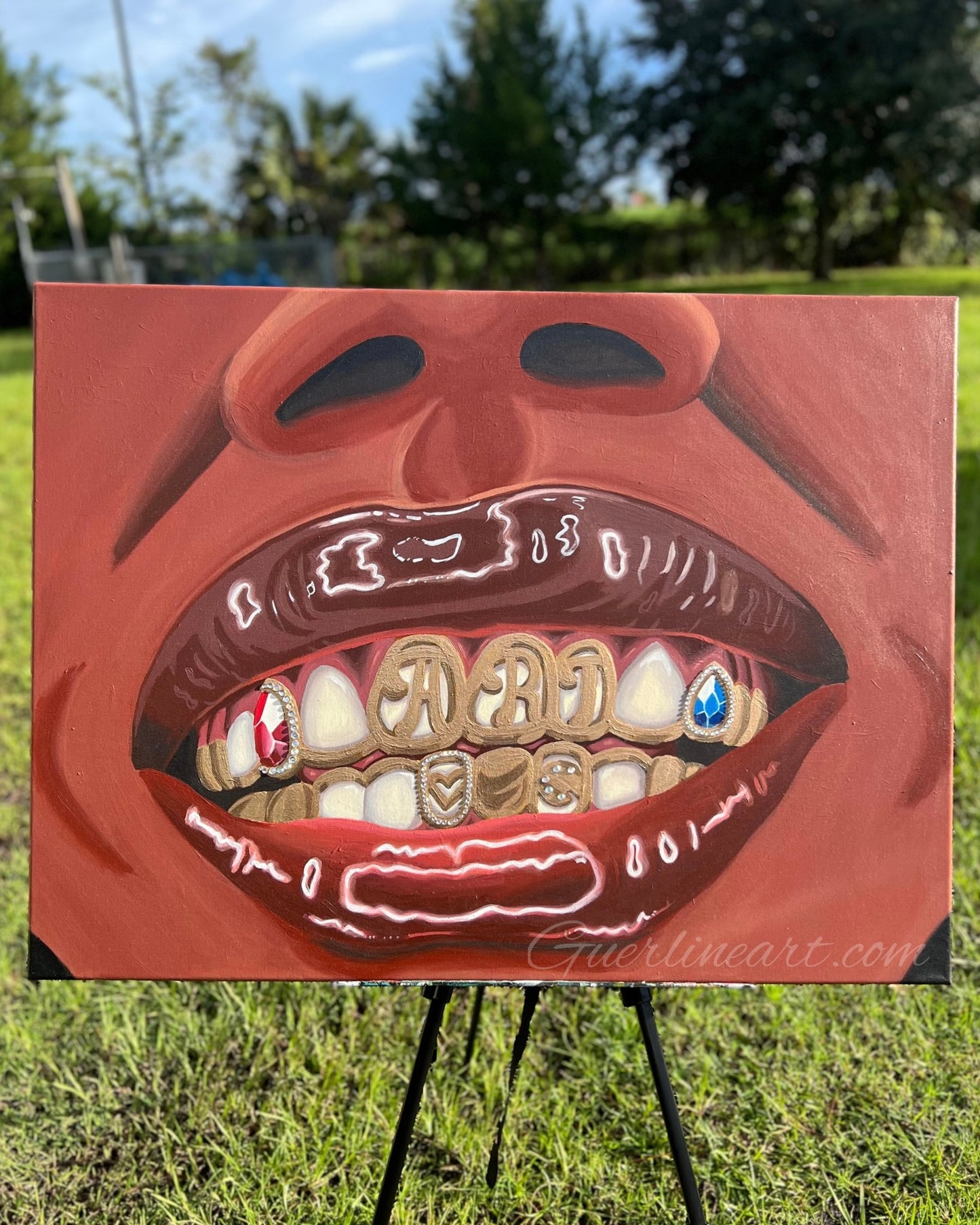 Gold grillz paintin