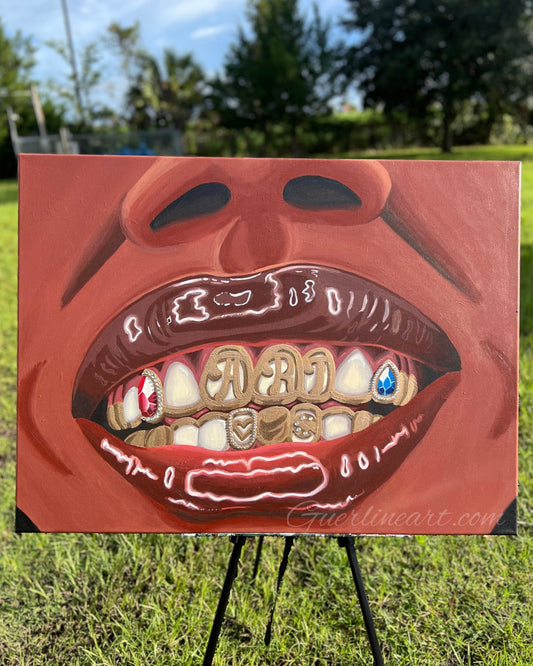 Gold grillz paintin
