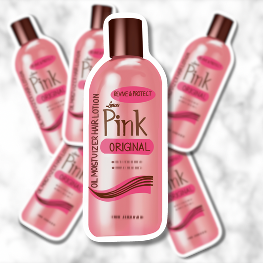 Pink Hair Lotion Sticker